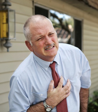 man having heart attack